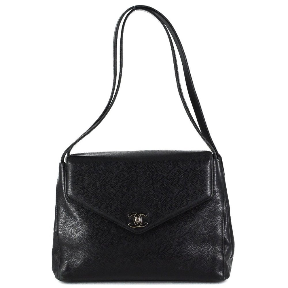 CHANEL Caviar Single Flap Kelly Shoulder Bag